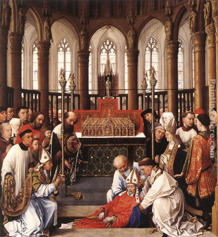 Exhumation of St Hubert painting - Rogier van der Weyden Exhumation of St Hubert art painting